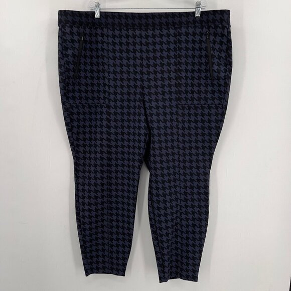 Lane Bryant Plus On The Go Slim Ankle Apres Houndstooth Pants Size 28 - Picture 2 of 6